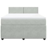 vidaXL Sommier à lattes de lit et matelas Gris clair 140x190cm Velours