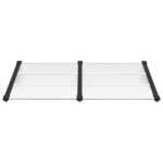 vidaXL Auvent de porte Noir et transparent 152 5x90 cm Polycarbonate