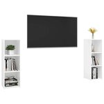 vidaXL Meubles TV 2 Pièces Blanc 107x35x37 cm Bois d'ingénierie