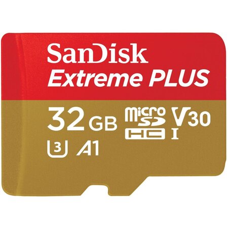 Sandisk extreme plus microsdhc uhs-i u3 v30 a1 32 go + adaptateur sd