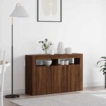 vidaXL Buffet Chêne marron 116 x 30 x 75 cm Bois d'ingénierie