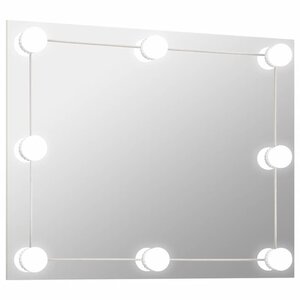 vidaXL Miroir mural sans cadre avec lampes LED Rectangulaire Verre