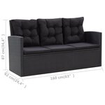 vidaXL Salon de jardin 6 Pièces avec coussins Résine tressée Noir