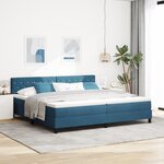 vidaXL Cadre de Lit avec Matelas Bleu Foncé 200x200 cm Velours