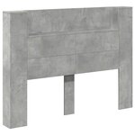 vidaXL Cabinet de Tête de Lit avec LED Béton 140 x 16 5 x 103 5 cm