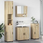 vidaXL Ensemble de mobilier de salle de bain 4 Pièces Chêne sonoma