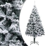 vidaXL Sapin de Noël artificiel avec neige floquée vert 180 cm PVC