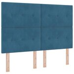 vidaXL Lit à ressorts avec matelas Bleu foncé 140 x 190 cm Velours