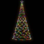 vidaXL Arbre de Noël avec poteau en métal 500 LED colorées 3 m