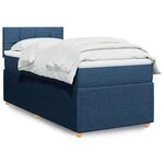 vidaXL Sommier à lattes de lit avec matelas Bleu 80x200 cm Tissu