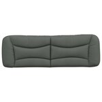 vidaXL Coussin de tête de lit Hvar gris foncé 152 cm tissu