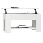 vidaXL Table basse blanc 101x49x52 cm bois d'ingénierie