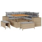 vidaXL Ensemble de canapé de jardin 8 Pièces Beige  Gris clair