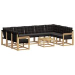 vidaXL Ensemble de canapés d'extérieur 10 Pièces Blanc et noir