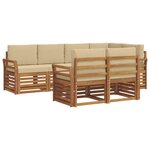 vidaXL Ensemble de canapés d'extérieur 7 pc Naturel et Beige Polyester