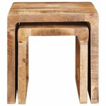 vidaXL Tables gigognes 2 Pièces Marron Bois de mangue massif