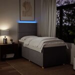 vidaXL Sommier à lattes de lit avec matelas Taupe 90x190 cm Tissu