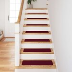 Tapis d'escalier vidaXL avec dos en latex Bourgogne 20x75 cm