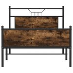 vidaXL Cadre de lit sans matelas chêne fumé 100x190 cm bois ingénierie