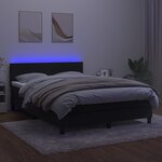vidaXL Sommier à lattes de lit avec matelas LED Noir 140x190cm Velours