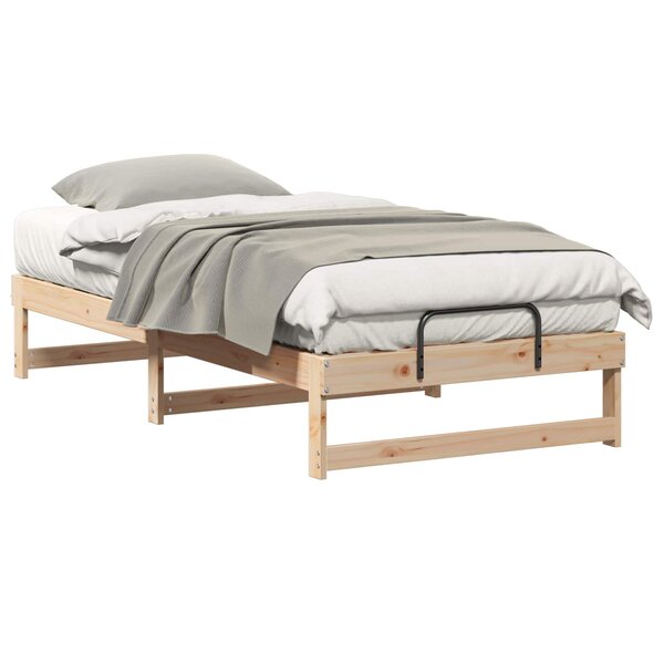 vidaXL Cadre de lit Marron 90 x 190 cm Pin massif