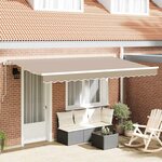 vidaXL Auvent Rétractable Beige 400 x 200 cm Polyester  Aluminium