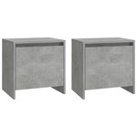 vidaXL Tables de chevet 2Pièces gris béton 45x34x44 5cm bois d’ingénierie