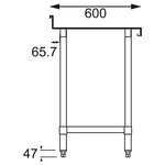 Table inox avec dosseret - gamme 600 - vogue -  - inox900x600 600x600x600mm