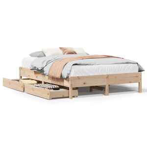 vidaXL Cadre de lit sans matelas 135x190 cm bois de pin massif