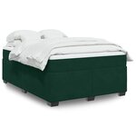 vidaXL Sommier à lattes de lit et matelas Vert foncé 140x190cm Velours