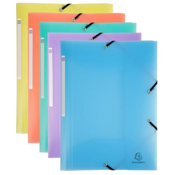 Chemise À Élastiques 3 Rabats Polypropylène Chromaline Pastel - A4 - Couleurs Assorties - X 25 - Exacompta