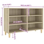 vidaXL Buffet chêne sonoma 103 5x35x70 cm bois d'ingénierie