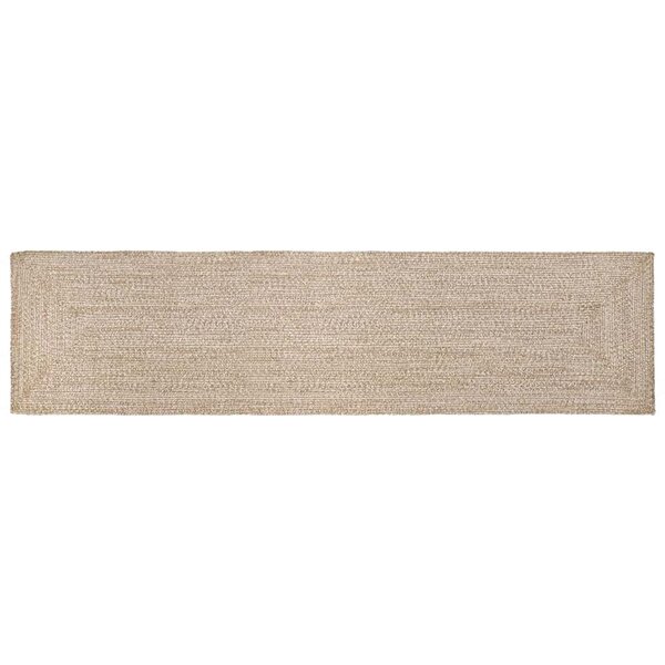 vidaXL Tapis Naturel et blanc 60 x 400 cm Jute