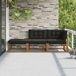 vidaXL Unités de sofa sectionnel d'extérieur 3 Pièce Naturel