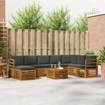 vidaXL Ensemble de canapés d'extérieur 9 Pièces Naturel et Anthracite