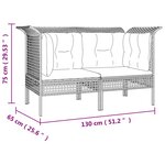 vidaXL Salon de jardin 7 Pièces avec coussins Gris Résine tressée