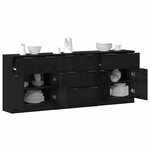 vidaXL Buffet 3 Pièces Chêne noir 181 x 30 x 70 cm Bois d'ingénierie