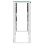 vidaXL Table console argenté 110x30x70 cm acier inoxydable et verre
