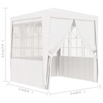 vidaXL Tente de réception avec parois latérales 2x2 m Blanc 90 g/m²