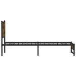vidaXL Cadre de lit en métal sans matelas chêne fumé 100x190 cm