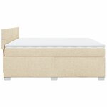 vidaXL Sommier à lattes de lit avec matelas Crème 200x200 cm Tissu