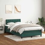 vidaXL Sommier à lattes de lit et matelas vert foncé 120x210cm velours