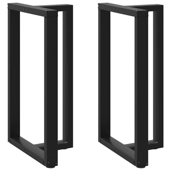 vidaXL Pieds de table de bar en forme de T  2 pièces  noir  60 x 35 x (100-101) cm  acier