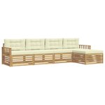 vidaXL Ensemble de canapés d'extérieur 5 pc Blanc et crème Polyester
