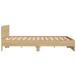 vidaXL Cadre de lit avec tête de lit et LED chêne sonoma 200x200 cm