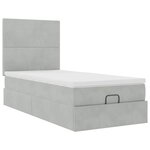vidaXL Cadre de lit ottoman et matelas gris clair 90x200 cm velours