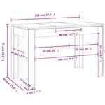 vidaXL Table à manger vieux bois 120x60x76 cm bois d'ingénierie