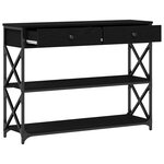 vidaXL Table Console avec tiroir Chêne noir 100 x 28 x 75 cm