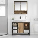 vidaXL Ensemble de mobilier de salle de bain 2 Pièces Chêne artisanal