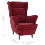 vidaXL Fauteuil rouge bordeaux velours